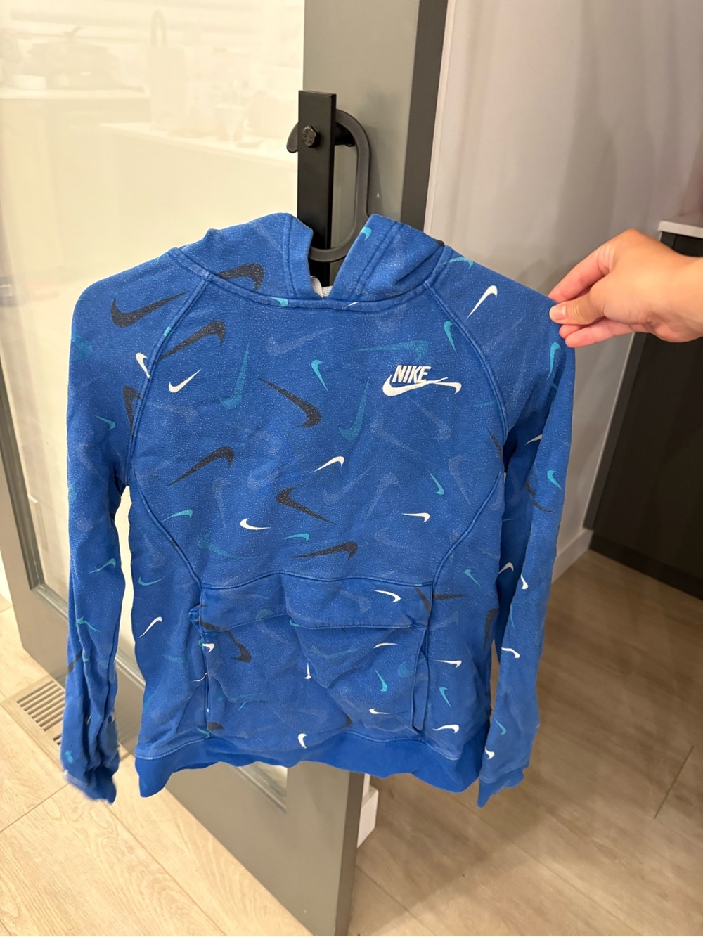 Nike Blue All-Over Swoosh Hoodie